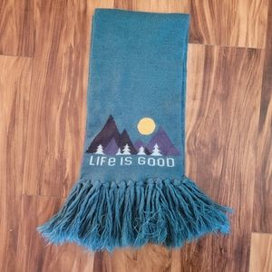 Life is Good - Teal Scarf - Mountain Night